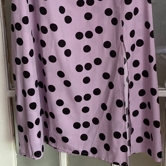 Wednesday's Girl Skirt Size 18 Lavender with Black Polka-dots - Picture 1 of 4